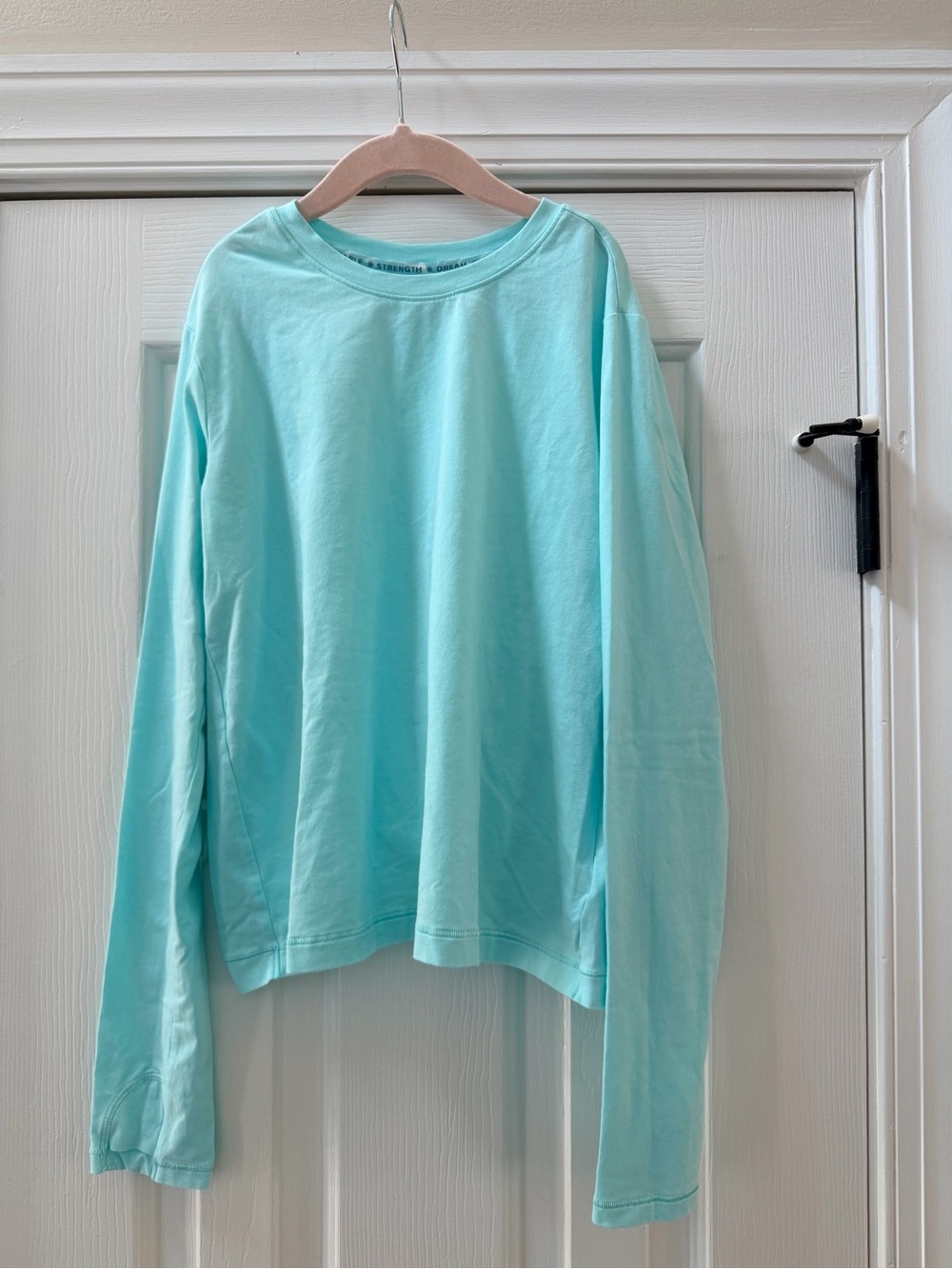 Athleta Sz 12 Girl Aqua Crew Neck Long Sleeve Top
